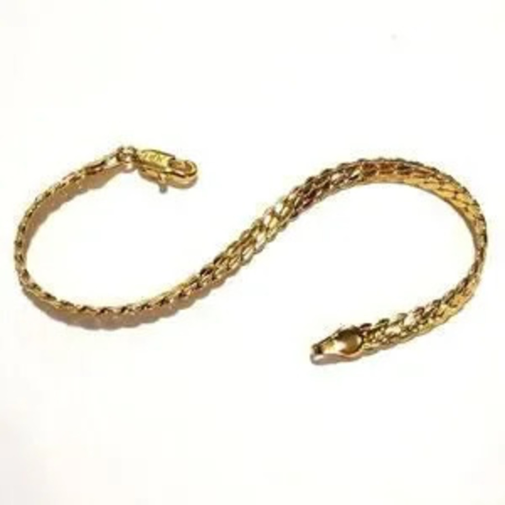 18k Genuine Gold Plated Bracelet Cuban Snake Chain Valentine's Birthday Gift NEW